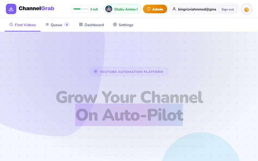 ChannelGrab — Landing page
